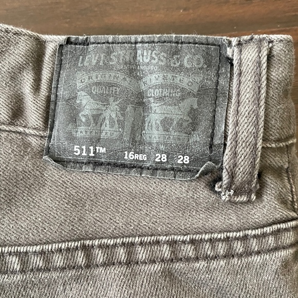Levi's 511 Slim Boys Men 16 Reg Gray Denim Jeans W28"xL28" - Picture 4 of 9